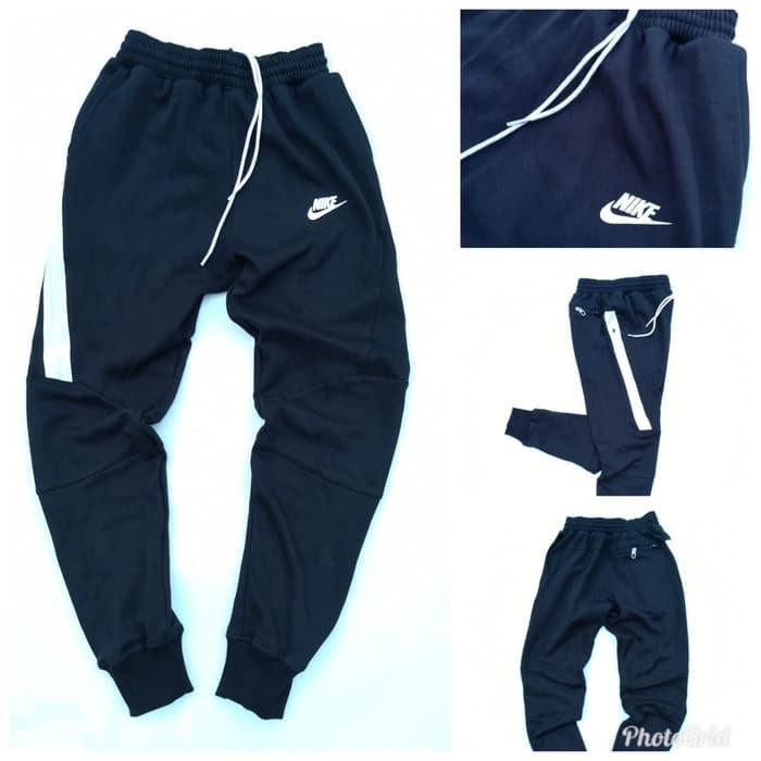 promo CELANA TRAINING JOGGER NIKE TECH FLEECE BLACK WHITE ORIGINAL GRADE Diskon