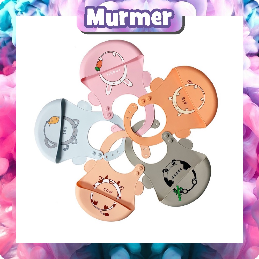 Murmerofficial Celemek Makan Bayi Slaber BIB Slabber Full Silikon R586