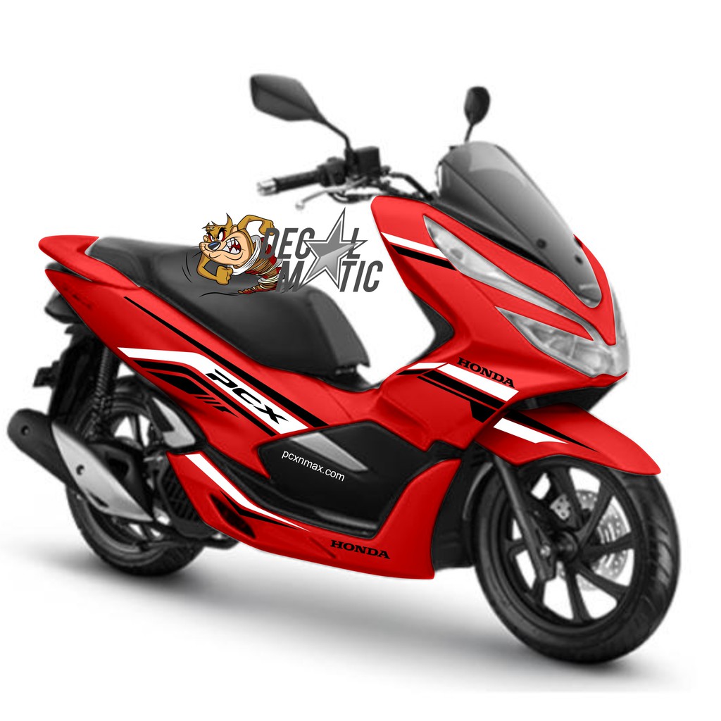 Cutting Sticker Striping Stiker PCX 150 MErah red doff - CSPC15