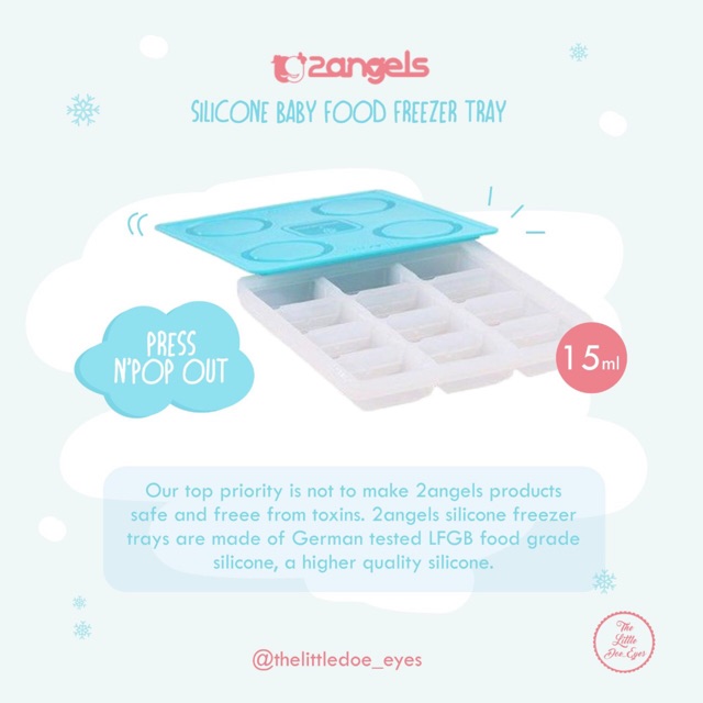 [NEW] 2Angels Silicone Baby Food Freezer Tray 15ml