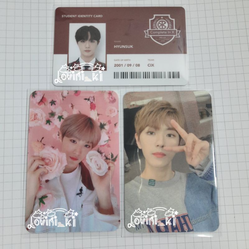 CIX photocard Chapter 1 2 3 ∅ student id card pc hyunsuk yonghee Jinyoung hello limited