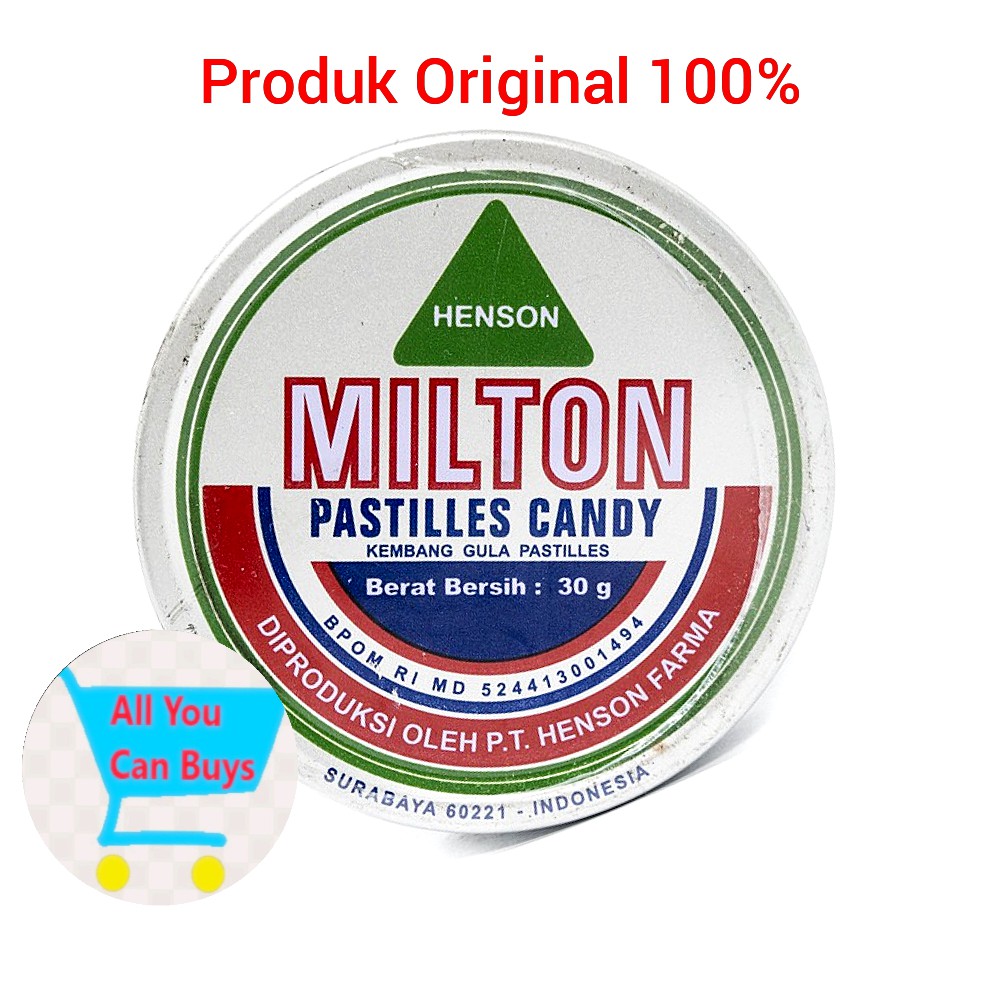 

MILTON PASTILLES CANDY RASA Original MINT 30GR - Permen Jadul