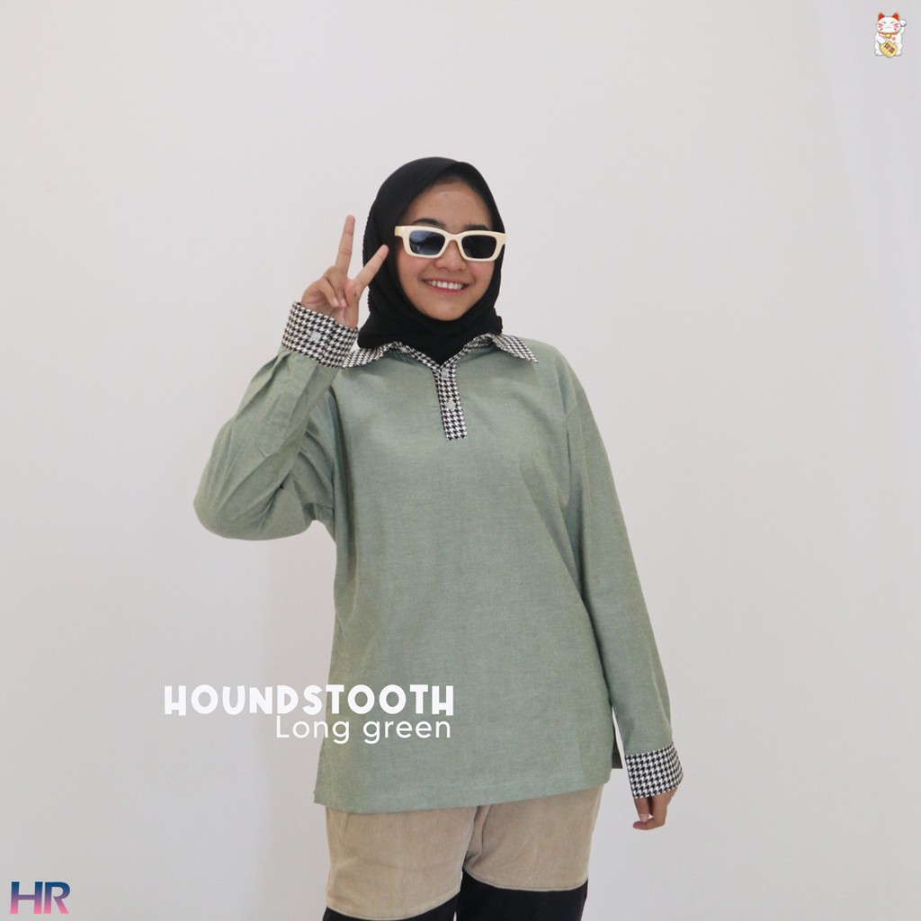 Kemeja Polo / Crop / Couple - Houndstooth shirt