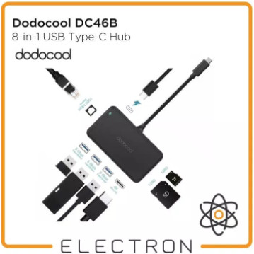 Dodocool 8 in 1 USB C RJ45 LAN SD TF Card Hub USB C PD HDMI USB 3.0