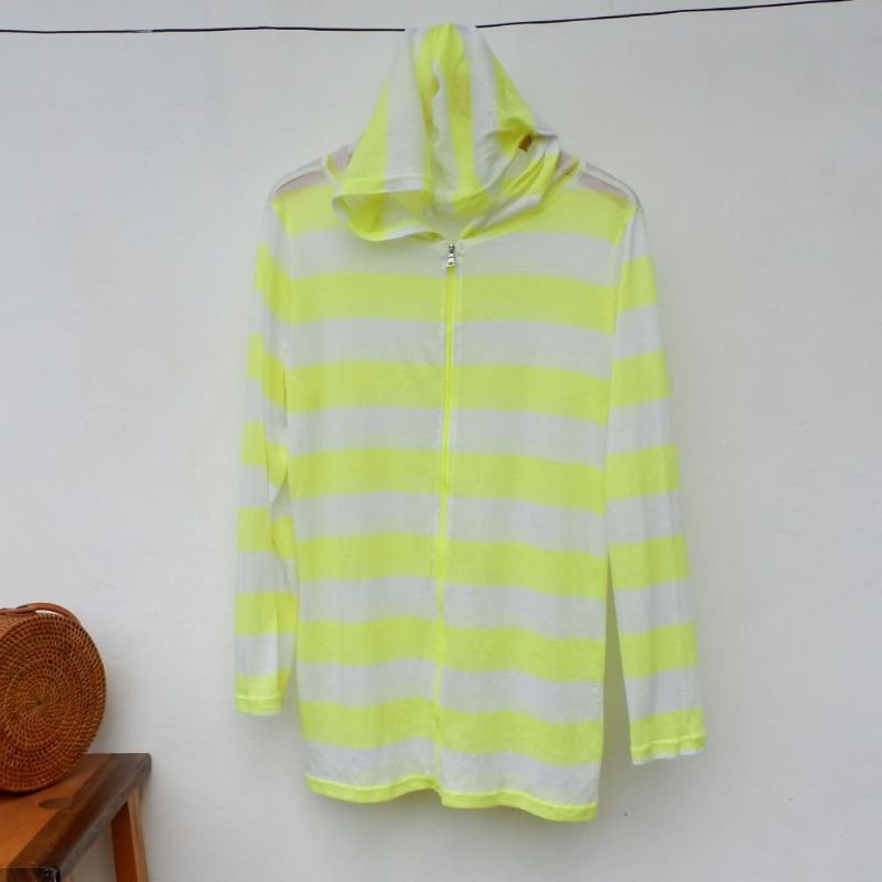 Blue jacket / jacket olahraga / stabilo / jacket belang / jacket kuning