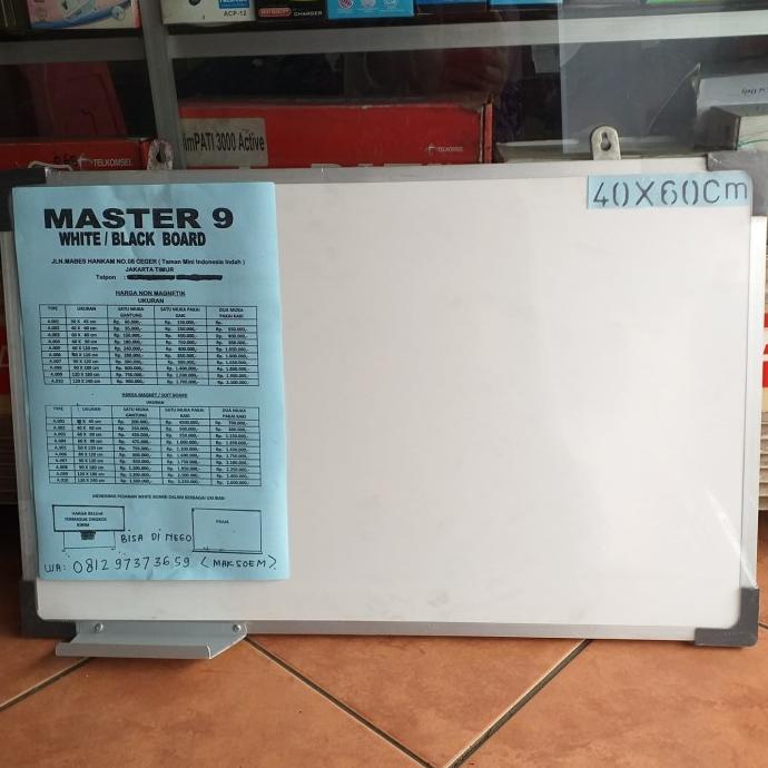 

[COD] White board 40x60 cm satu muka gantung non magnetik SALE Kode 671