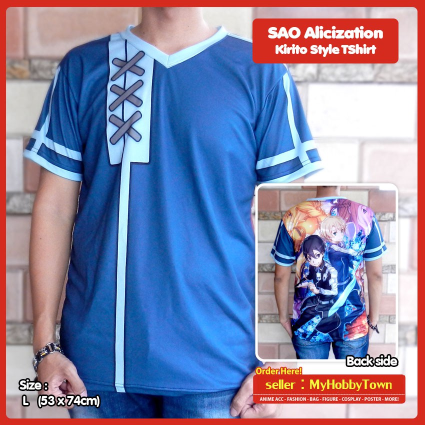 Kaos Anime SAO Sword Art Online Alicization Kirito Style Full Print