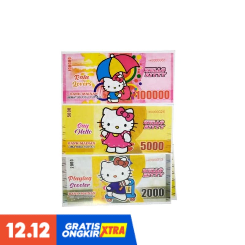 SUPER PROMO UANG KERTAS MAINAN MOTIF DISNEY-HELLO KITTY-BARBIE MAINAN EDUKASI ANAK TERMURAH