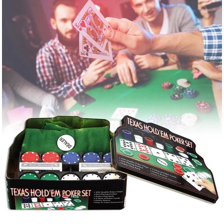 200PCS/Set Texas Holdem Poker Game / Mainan Kartu Poker / Casino Game Set Texas Hold em Chips Coins-3