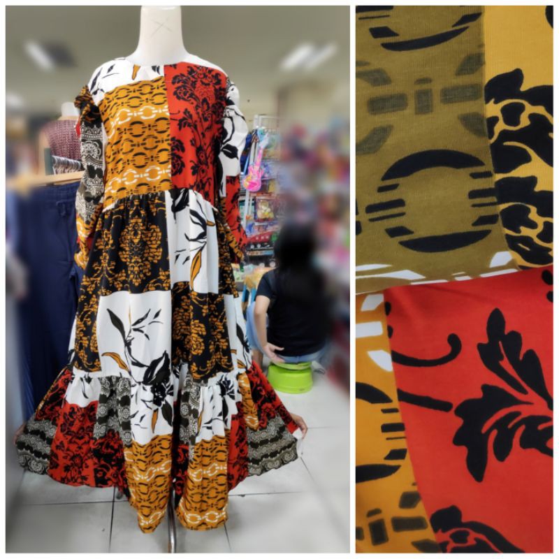 Gamis bangkok wanita motif bunga import