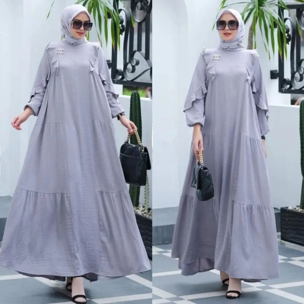 NEW- Jihana Dress Bahan Crinkle / Gamis Kondangan Wanita / BAJU DEWASA MURAH TERBARU 2022 / Gamis Wa