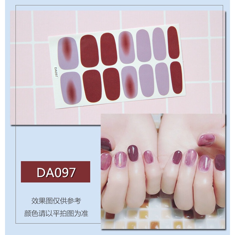 DA 14Pcs/Set Stiker Kuku Desain Bermotif High End Berlian Mutiara Permata Warna-Warni Untuk Tempel Tahan Air Tahan Lama Menicure Stickers Korea Self Adhesive Fashion Sticker kuku Full Aksesoris Dapat Kupas Mudah Digunakan Dan Dilepas Anti Air Nail Art