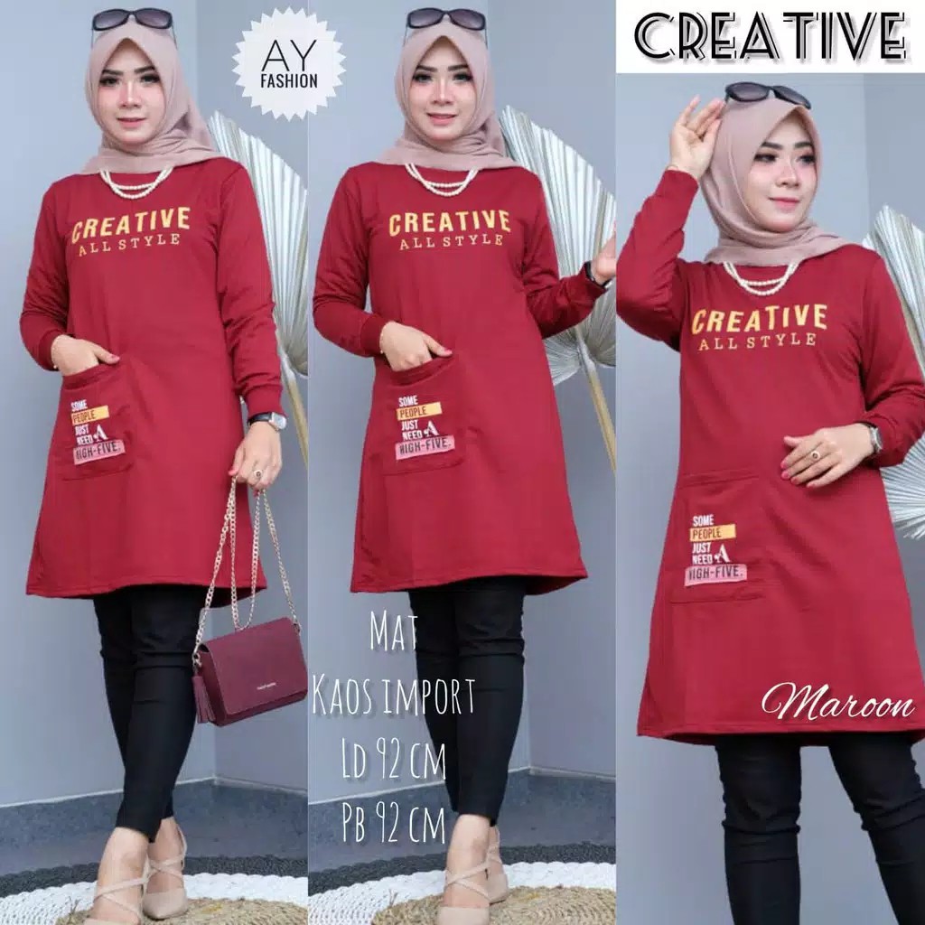 KAOS TUNIK WANITA TERBARU | Shopee Indonesia
