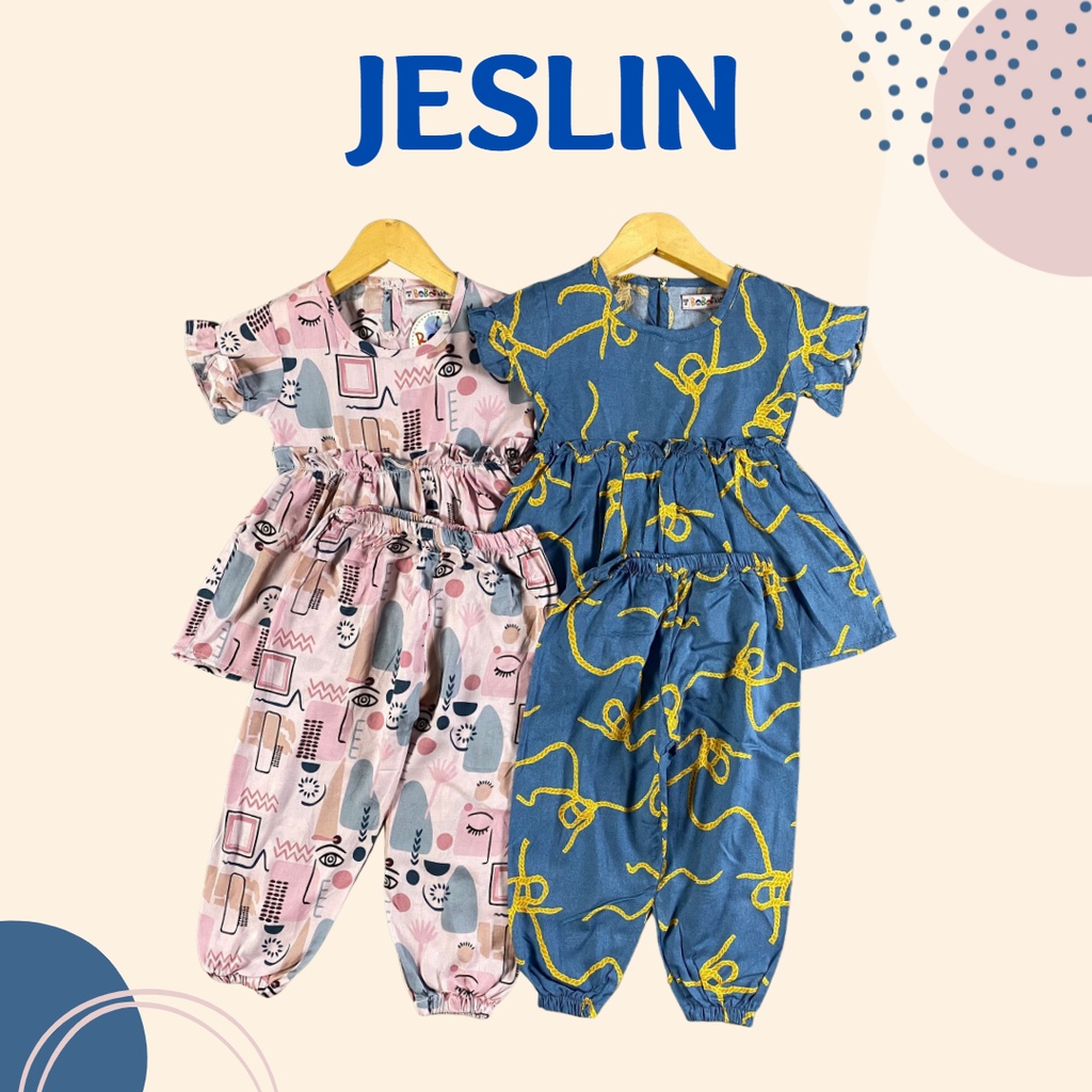 1 - 4TH SETELAN ANAK PEREMPUAN JESLIN ONE SET ANAK RAYON by Bobo Kids