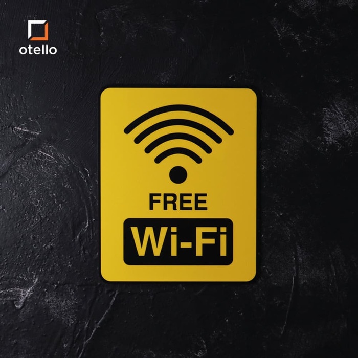 Otello - Free Wifi Sign Board Akrilik Papan Tanda Signage Label Acrylic Ruangan UV Print