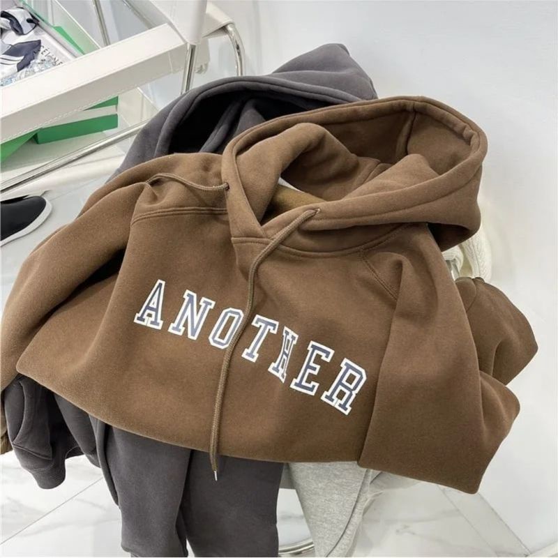 Sweater Hoodie Oversize Wanita | Another Sweater Size M.L.XL Big size  | Bahan Fleece Tebal Korean Style