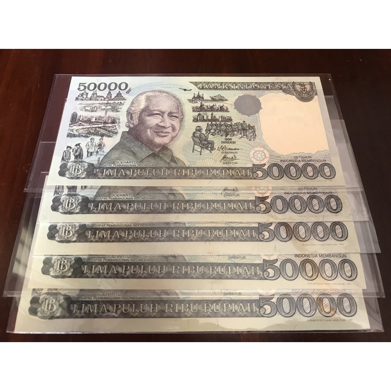 uang kuno 50000 rupiah soeharto UNC GRESS 1995/1997