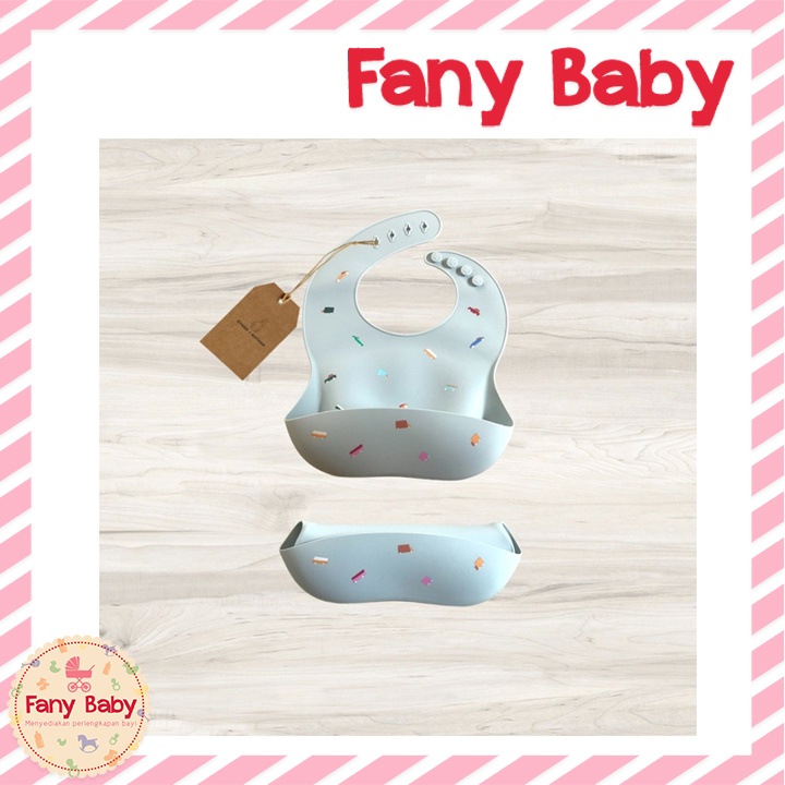 ETHAN + NATHAN SILICONE PATTERN BABY BIB