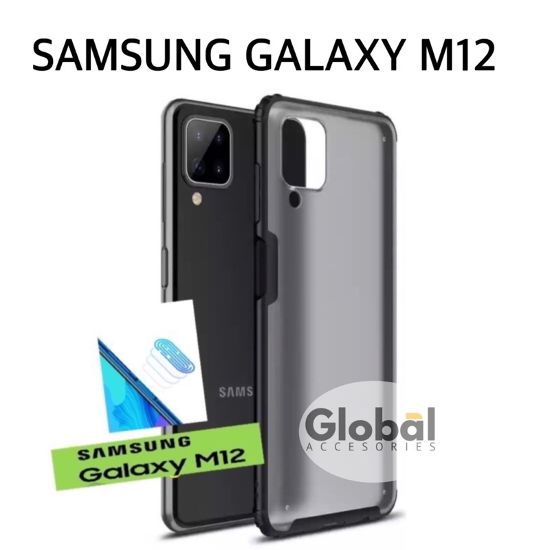 Hard Case Samsung Galaxy M12 Fuzed Case Samsung M12 Frosted Black tranparant Case Samsung M12 / Sams
