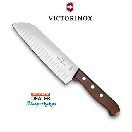 Flash Sale - Pisau Santoku Victorinox Rosewood Fluted Dapur Chef Knife Original