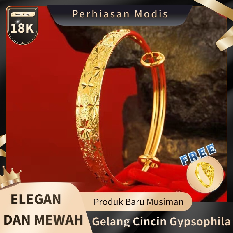 Gelang Emas Wanita Hong Kong Fashion Sederhana Gelang Hadiah Ulang Tahun-7