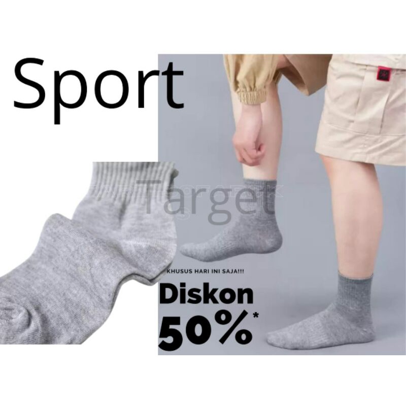 kaos kaki polos olah raga / kaos kaki spor pendek pria wanita (mk karet)