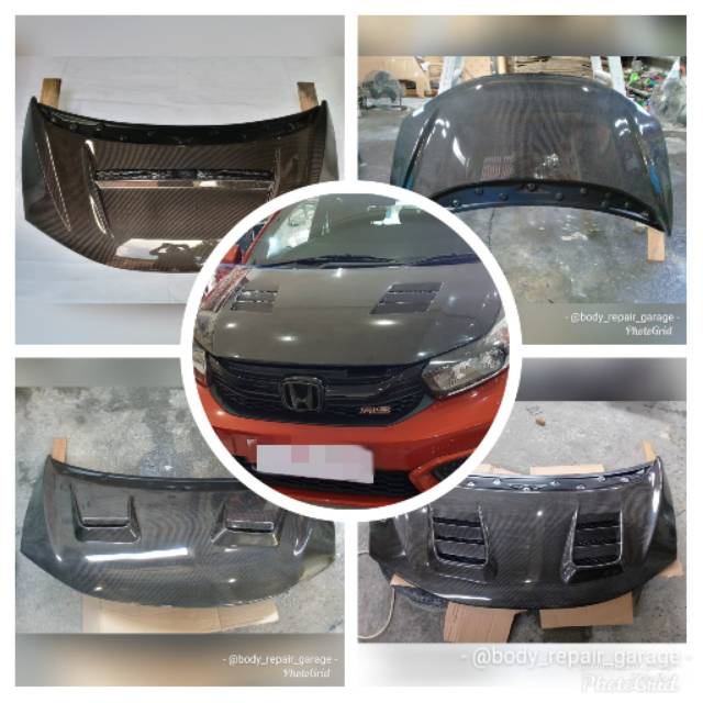 Kap mesin carbon kevlar honda brio mobilio jazz gk5 civic fd