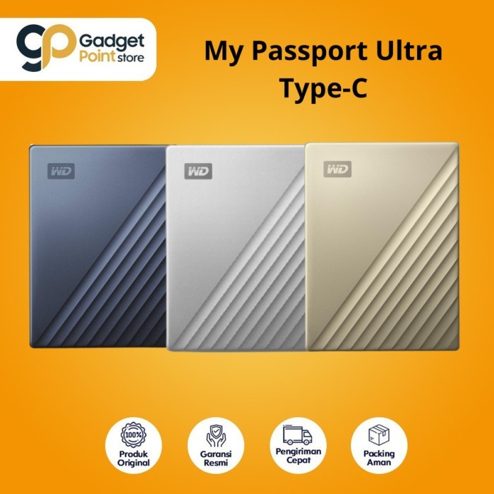 HDD WD 5 Terabite | WD My Passport Harddisk Ultra Type-C 5TB - Original Garansi Resmi
