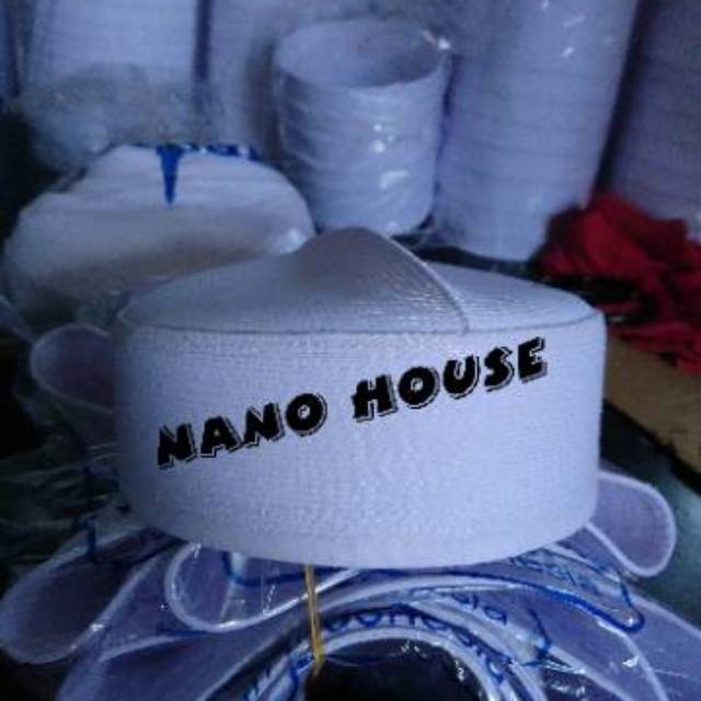 Peci Batok Putih Menara Super Tinggi 6 cm