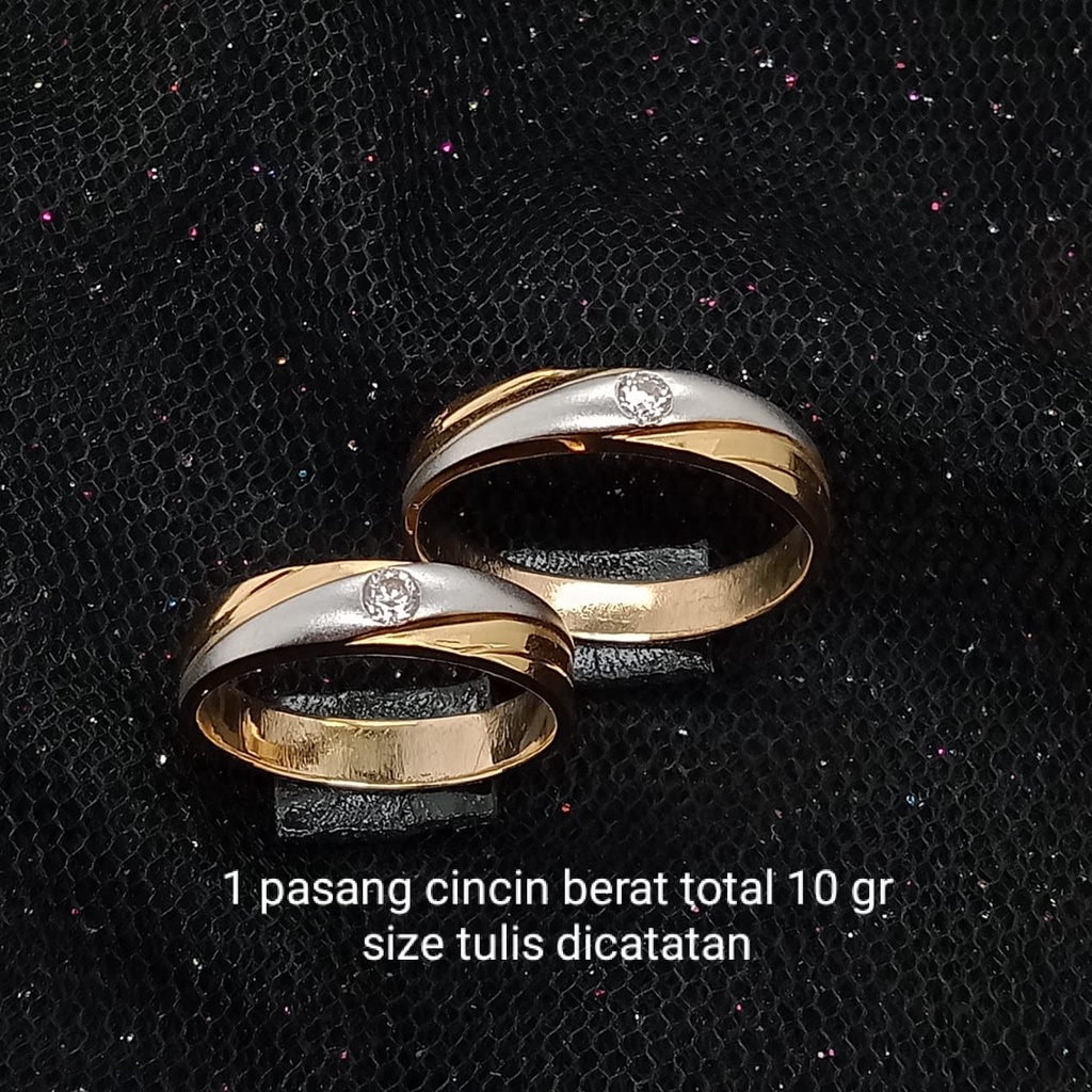 Cincin nikah Emas 17K - 1 Pasang 10 gr Kadar 750 - 74