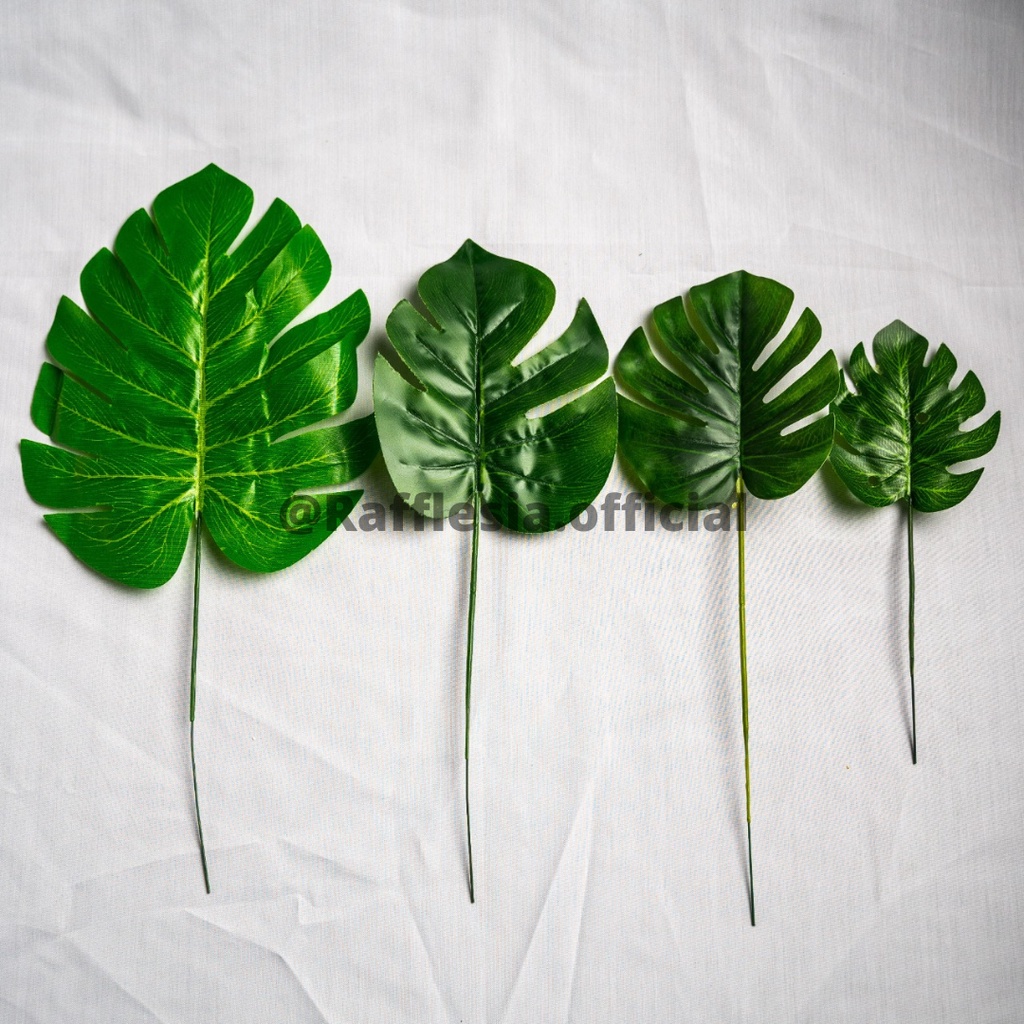 Artificial Leaf Mini Monstera Collection Daun Hijau Palsu Plastik Buatan Dekorasi Hiasan Pajangan