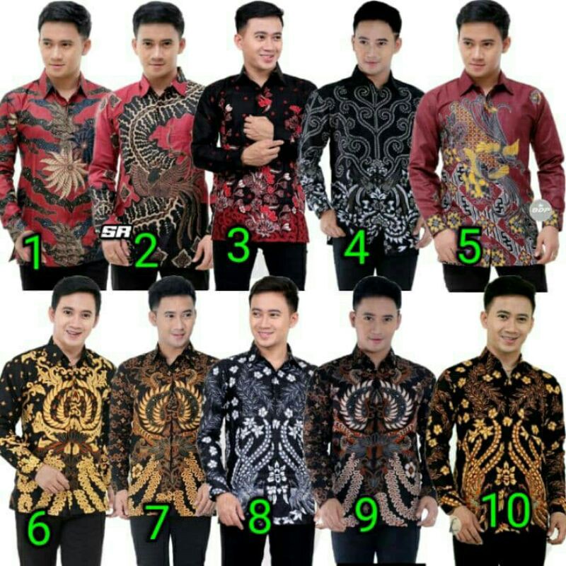 Kemeja batik lengan panjang size m l xl xxl xxxl