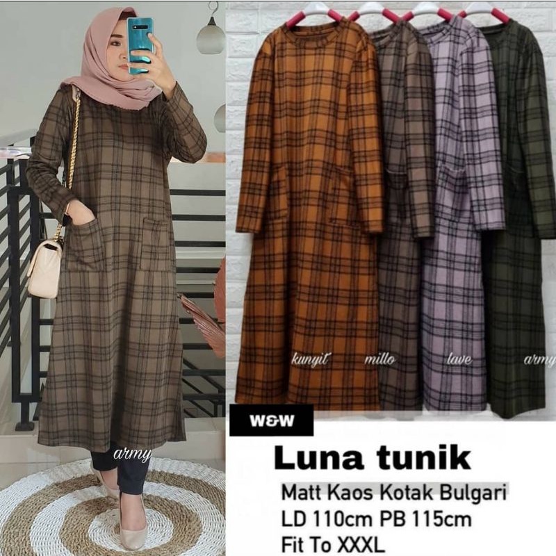 Luna Tunik Atasan  Bahan kaos Import
