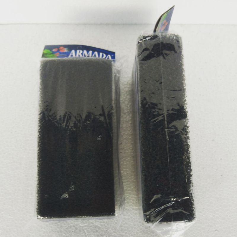 kapas spon busa biofoam bio foam  filter aquarium hitam satu lapis ARMADA HITAM panjang lebar  17cm x 8 cm tebal 4cm 17 8 4 cm murah  ekonomis