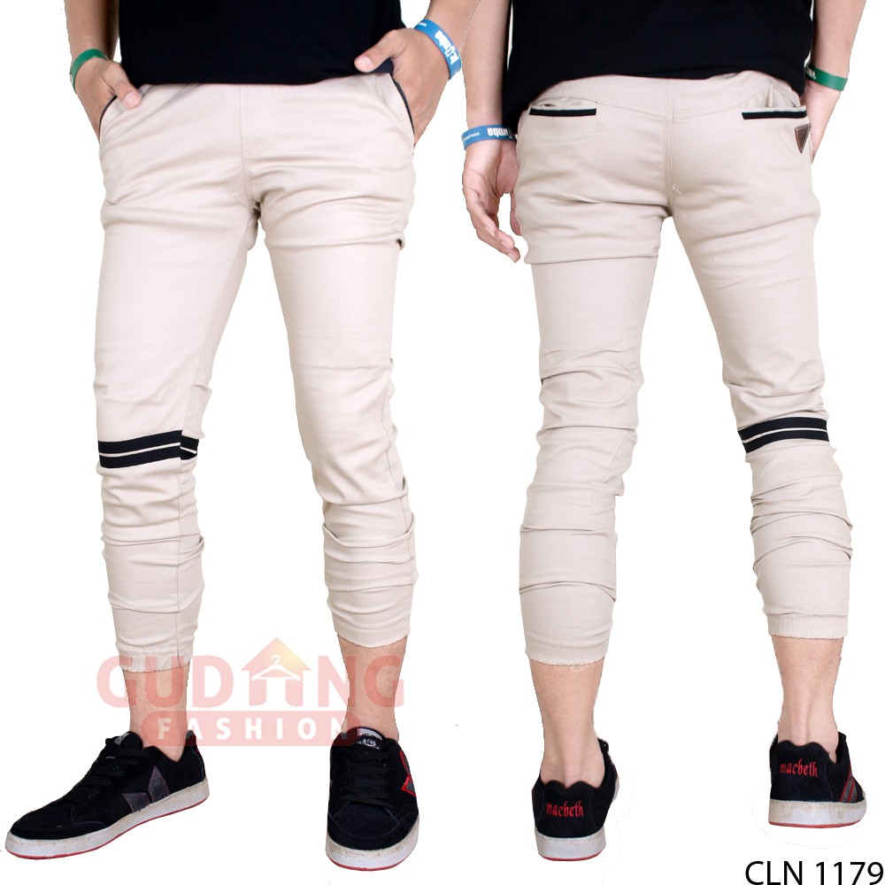 Celana Panjang Jogger Pants Strip Pria - CLN 1179