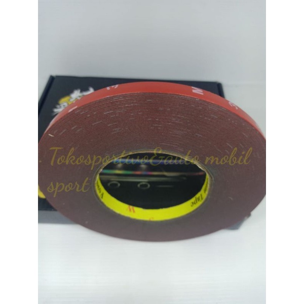 Double tape isolasi bolak balik  M3M 8mm x 33meter merah