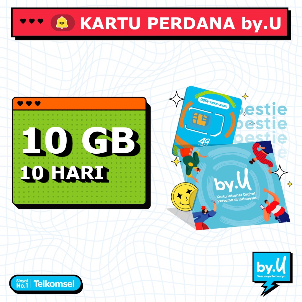 Kartu Perdana byU by U Kuota 10 GB 10 HARI