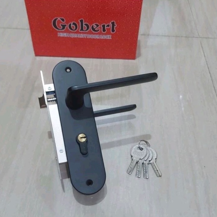 Kunci Pintu Gobert XM007 Hitam / Handle Pintu Minimalis Hitam Fullslet / Kunci Gobert Medium