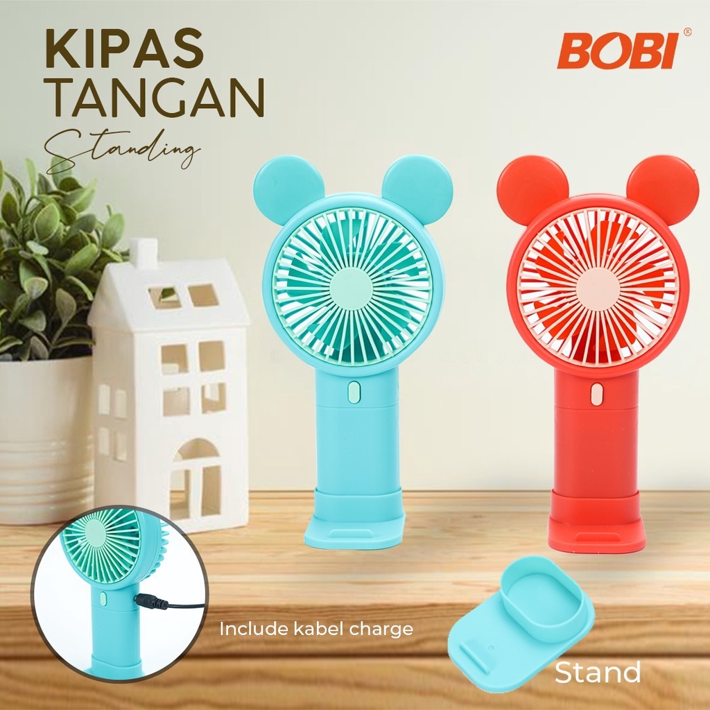 Kipas Angin Tangan Kuping Kode 933-136D Portable //  Kipas Angin Genggam USB Portable Mini Fan // Warna Random