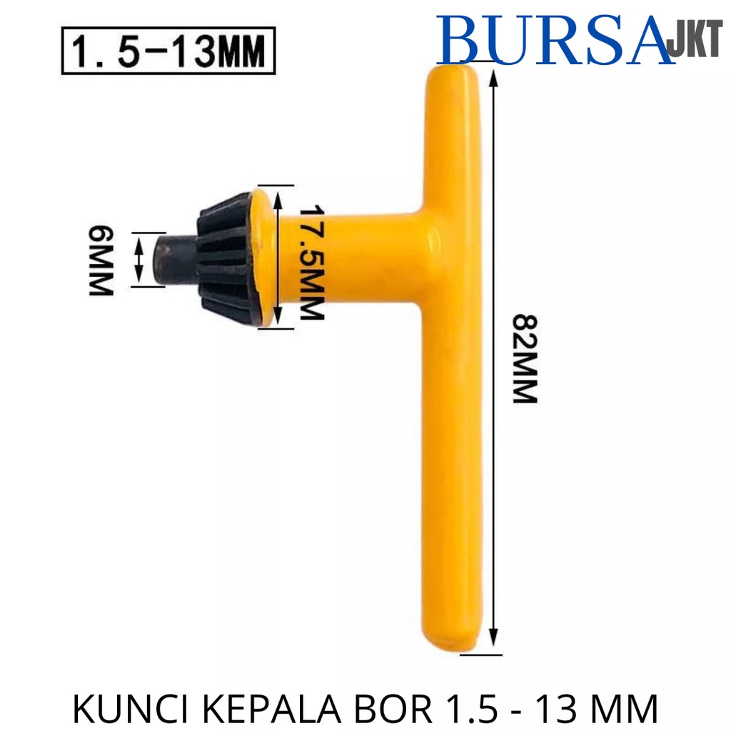 KUNCI MATA BOR BENTUK T UNTUK BUKA PASANG KENCANGKAN UKURAN 0,6 - 13 MM