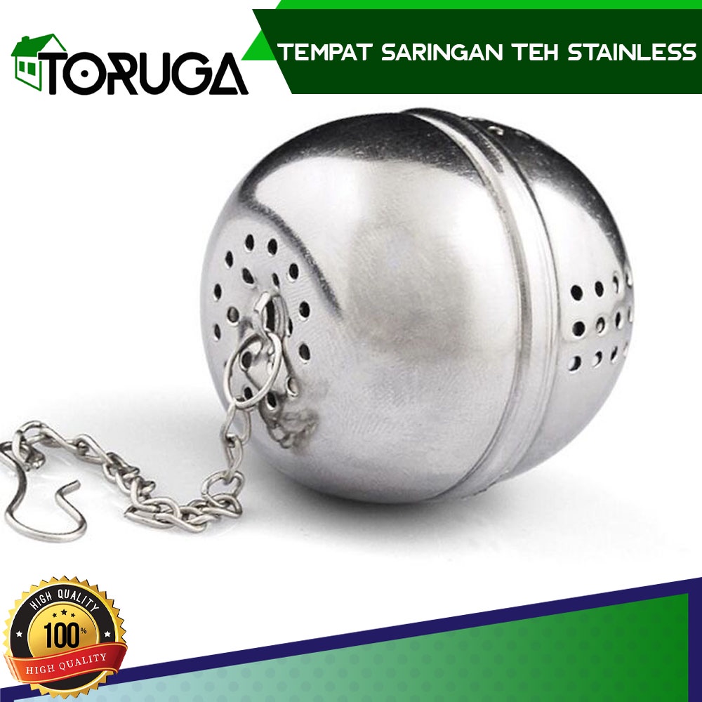 Tempat Teh Besi Stainless Wadah Saringan Teh Bulat Infuser Tea Strainer