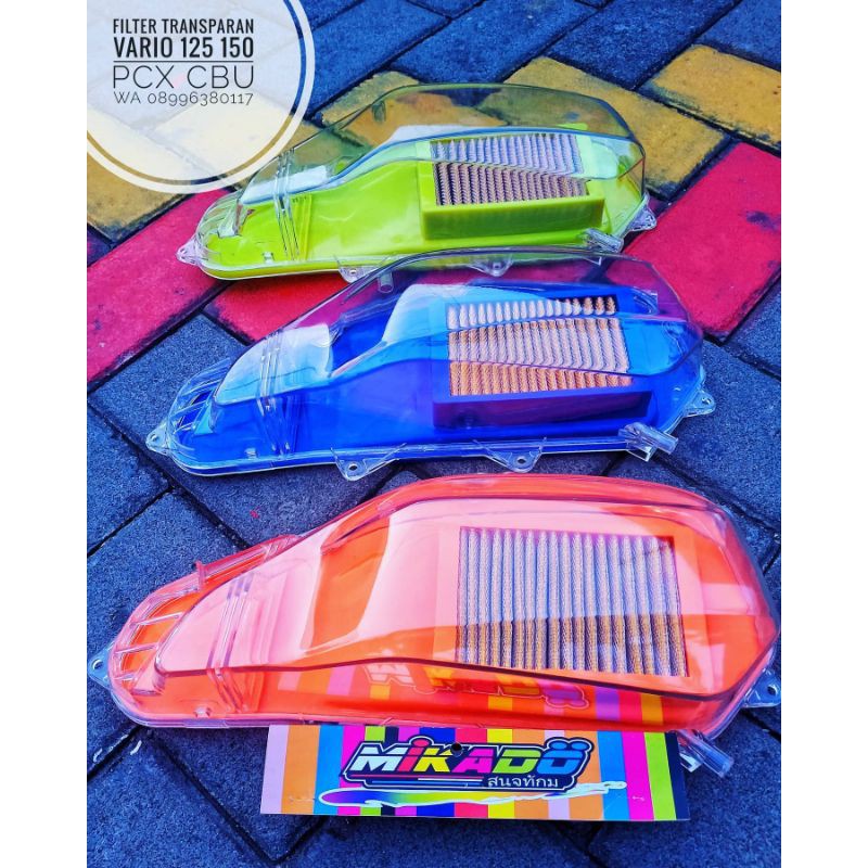 FILTER TRANSPARAN VARIO 125 150 OLD WARNA BENING ORIGINAL THAILAND PCX CBU BUKAN COVER CNC JOK