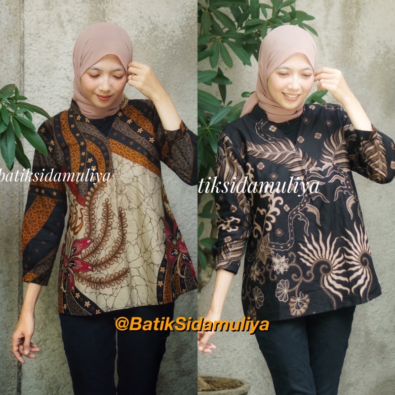 BLOUSE BATIK ATASAN BATIK WANITA BLUS KANTOR PREMIUM EKSKLUSIF BY BATIK SIDAMULIYA COLLECTION V