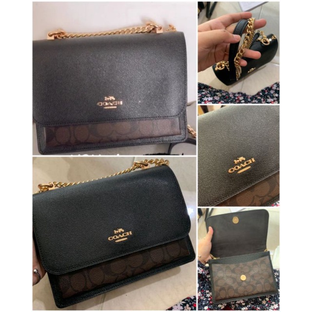 COACH KLARE SIGNATURE MAHOGANY BROWN BLACK