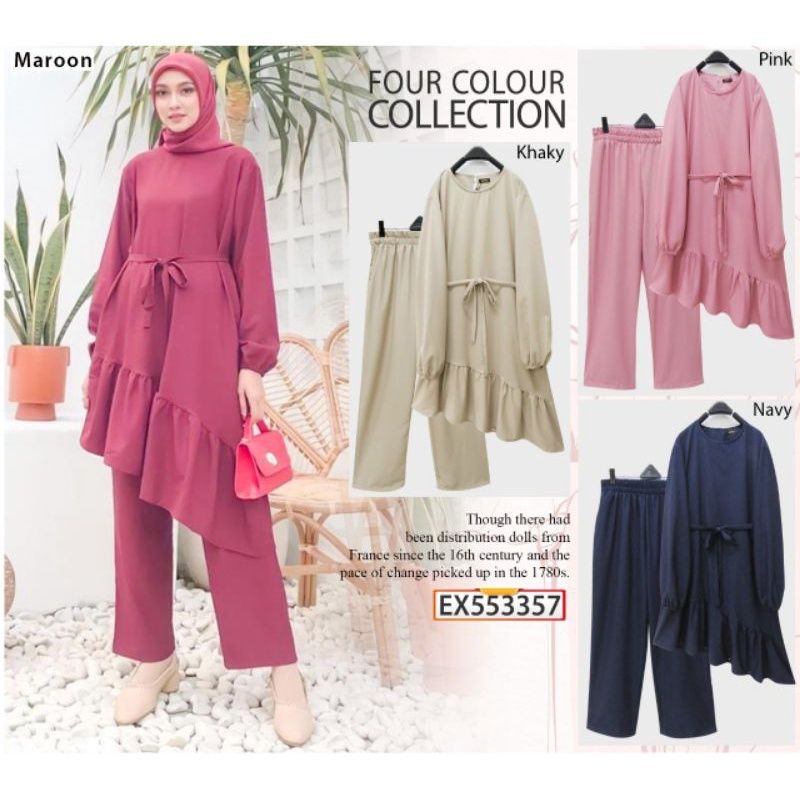 ADELIA ONE SET/ADELIA SETCEL/SETELAN CELANA EXTU/SETELAN CELANA TERBARU/ TUNIK/SETCEL/BLOUSE TERBARU