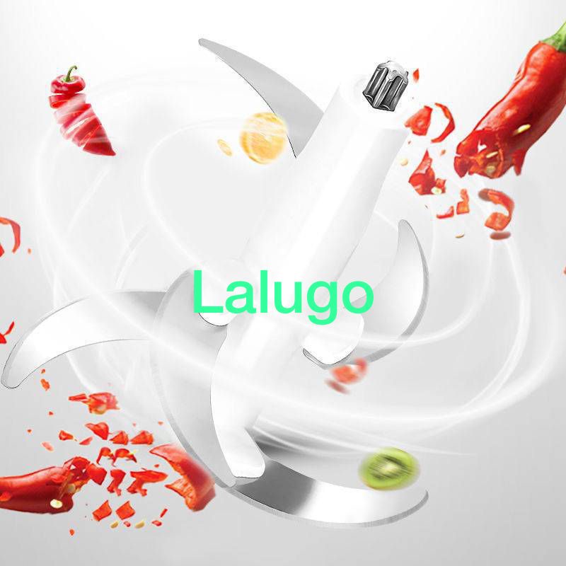 LALUGO Pisau blender daging Pisau chopper Hand Pisau Blender Press 2L Baja tahan karat Serbaguna Multifungsi