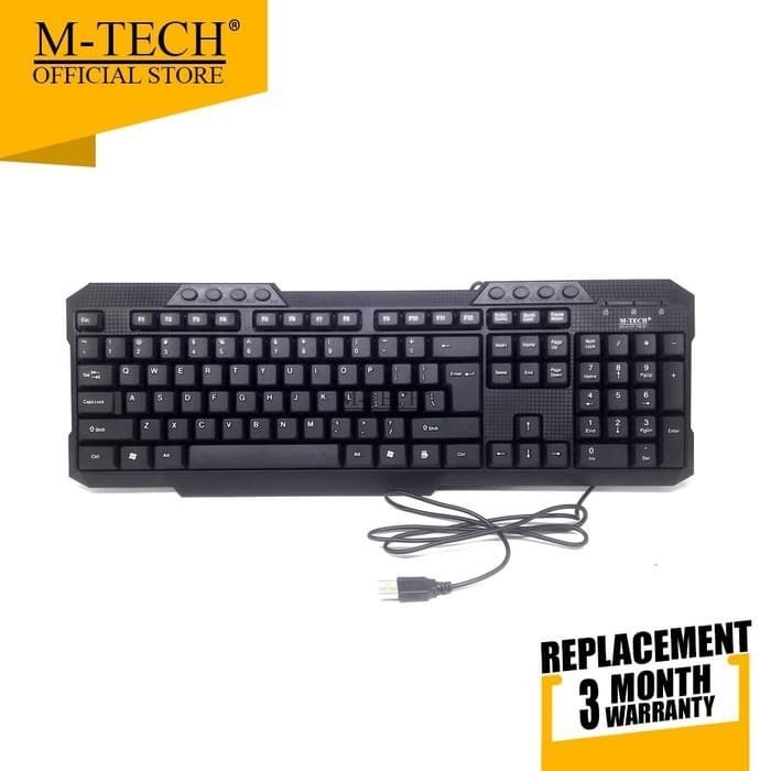 Keyboard m-tech Wired usb 2.0 membrane multimedia full-size for pc Laptop office gaming mtk-03 mtk03