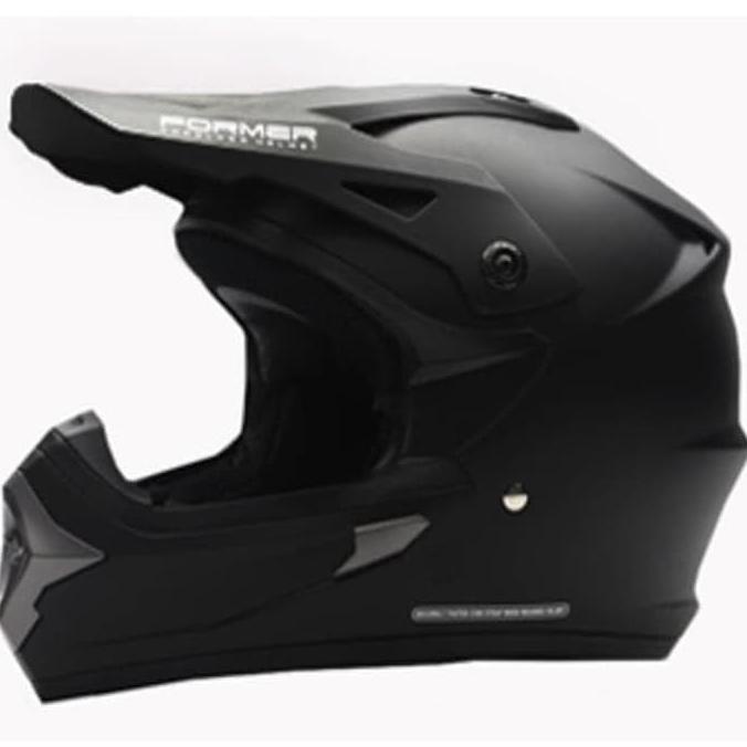 HELM CARGLOSS FORMER MOTO CROSS HELM FULL FACE - DEEP BLACK SG (DOFF)