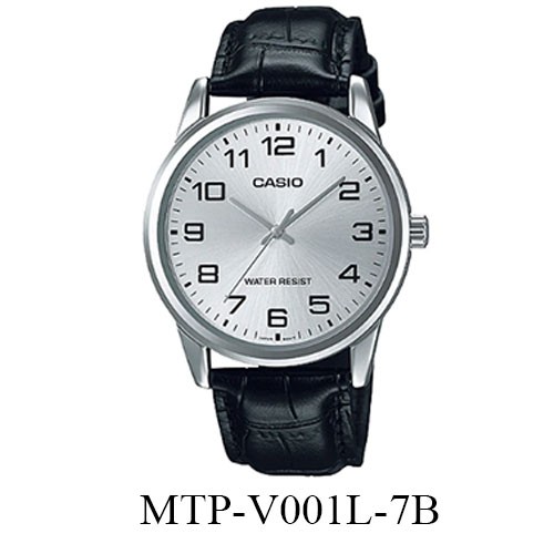 Casio Original MTP-V001L (Luxurious And Glamorous) Jam Tangan Pria - Silver - Kulit - Analog