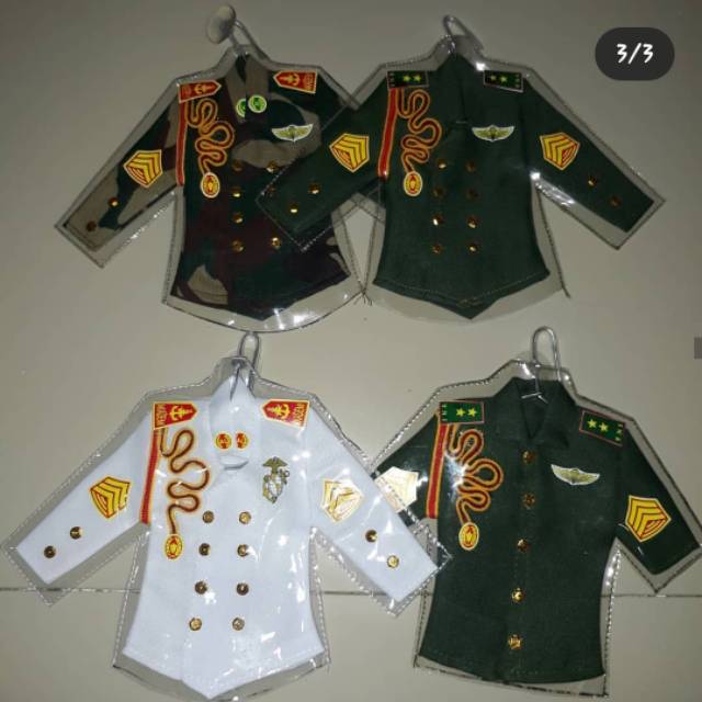 MINIATUR SERAGAM SERAGAM MINI SOUVENIR PELAUT TNI POLRI POLISI AKPOL AKMIL TENTARA HIASAN MOBIL